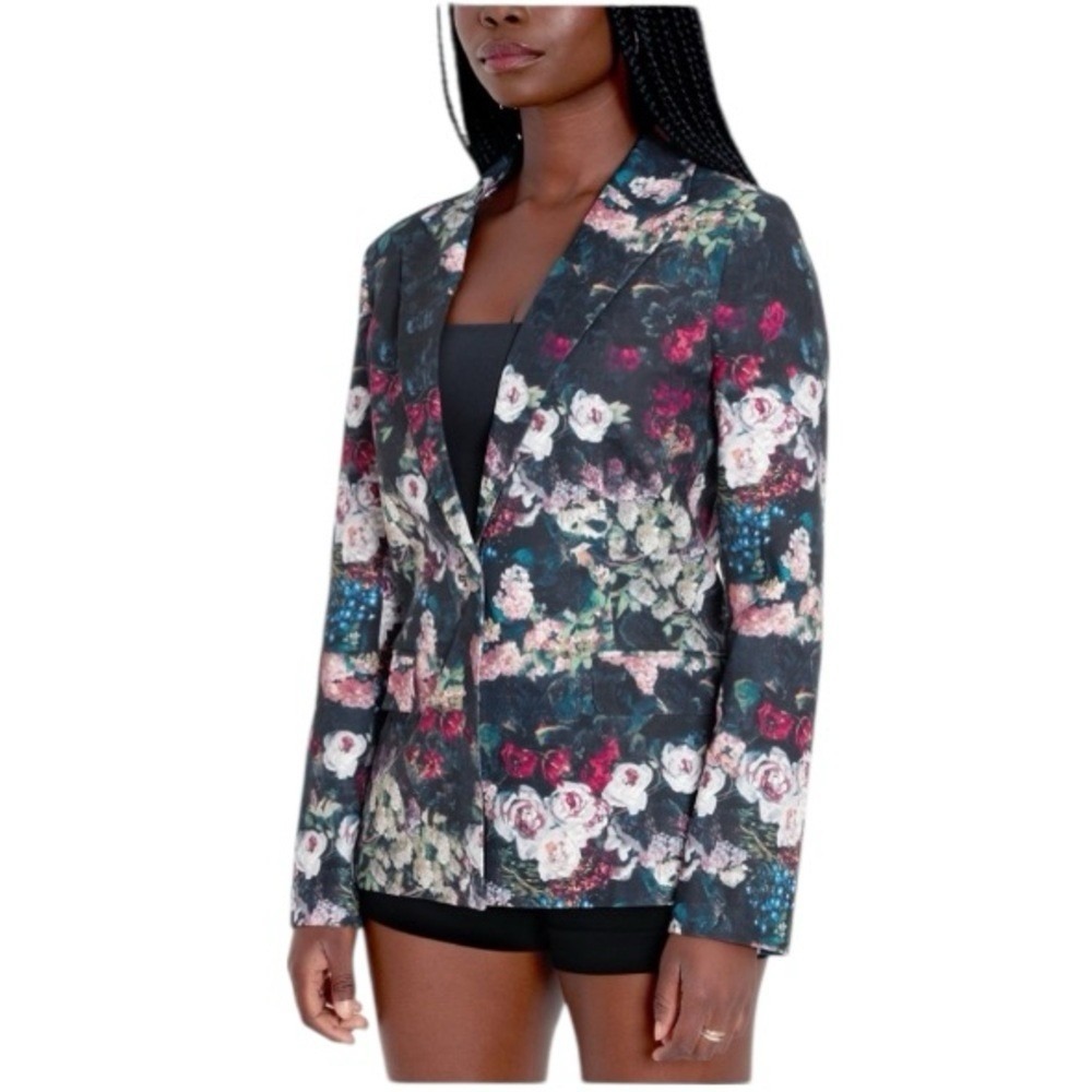 BlackMilk Black Milk - TAKE MY MONET FLOWER ART BLAZER Limited Size 12